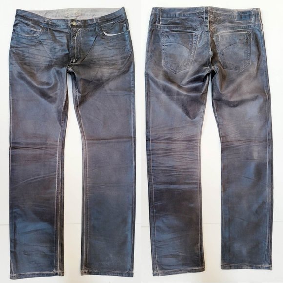 New Men's ROBIN'S JEAN sz 38 Marlon Straight Coated Jeans